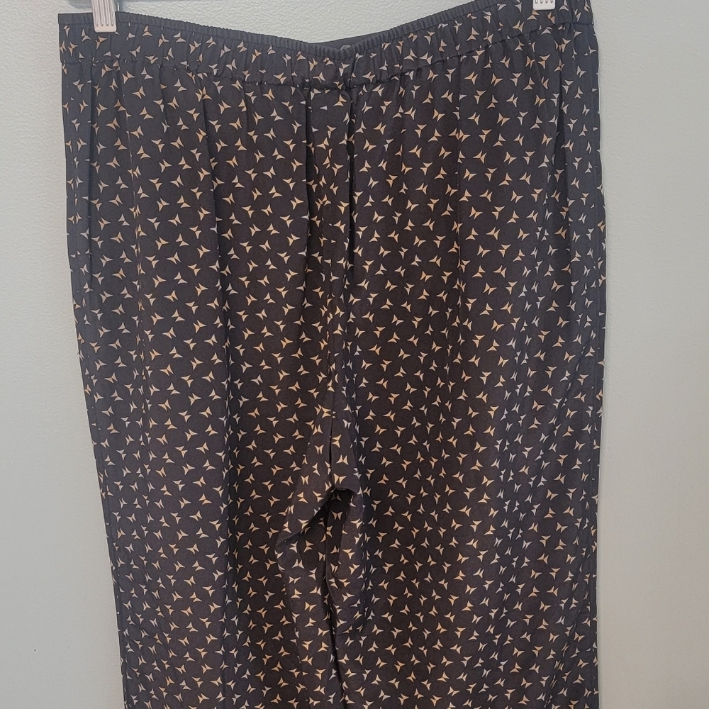 Lafayette 148 New York Designer Luxury‎ 100%Silk Black Design Pants Size Large - Picture 6 of 12